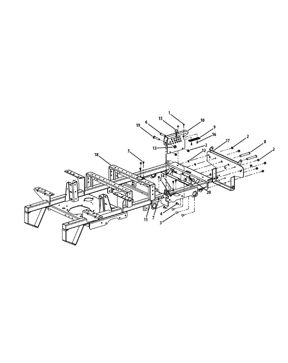 Frame Assembly Diagram and Parts List for M60-KH (53CH8CT6050-27HP)(2011) Cub Cadet Lawn Tractor